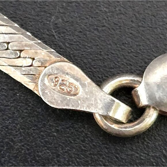 Vior 925 Sterling Silver Vntg Snake Chain Bracelet With Lobster Clasp Italy - Picture 4 of 10